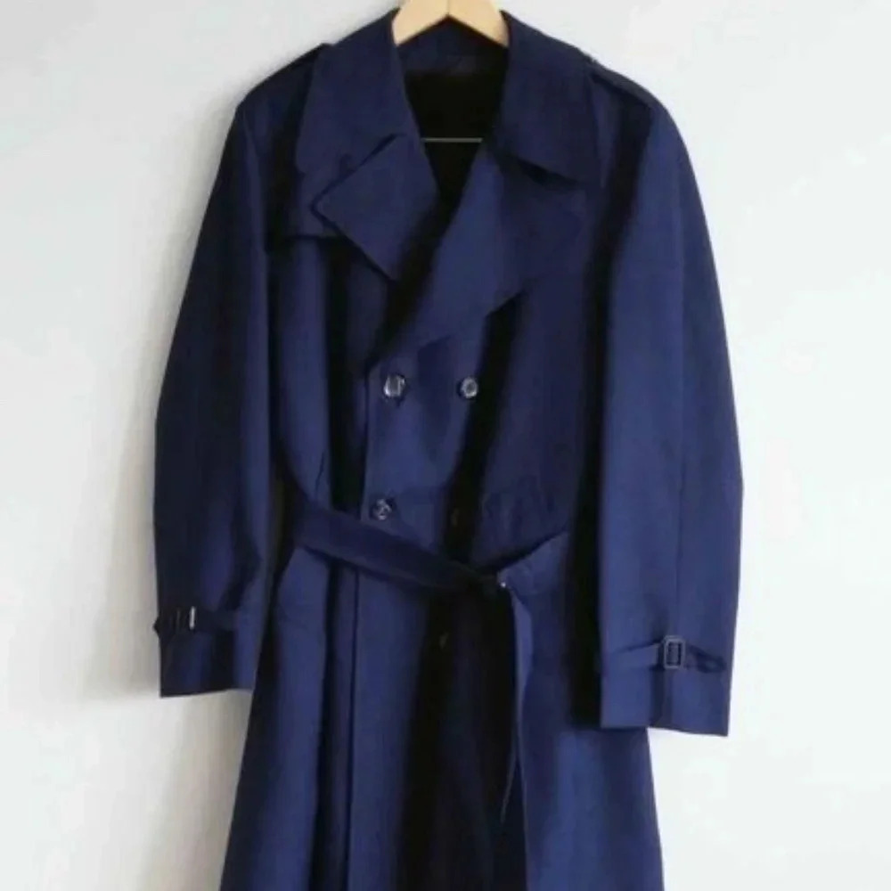 Vintage  Coronet Montreal Blue Trench Coat Size L
